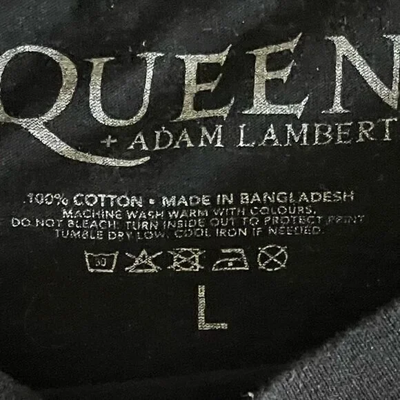 QUEEN AND ADAM LAMBERT T SHIRT BLAVK MENS LARGE CAN BE UNISEX - Picture 3 of 4